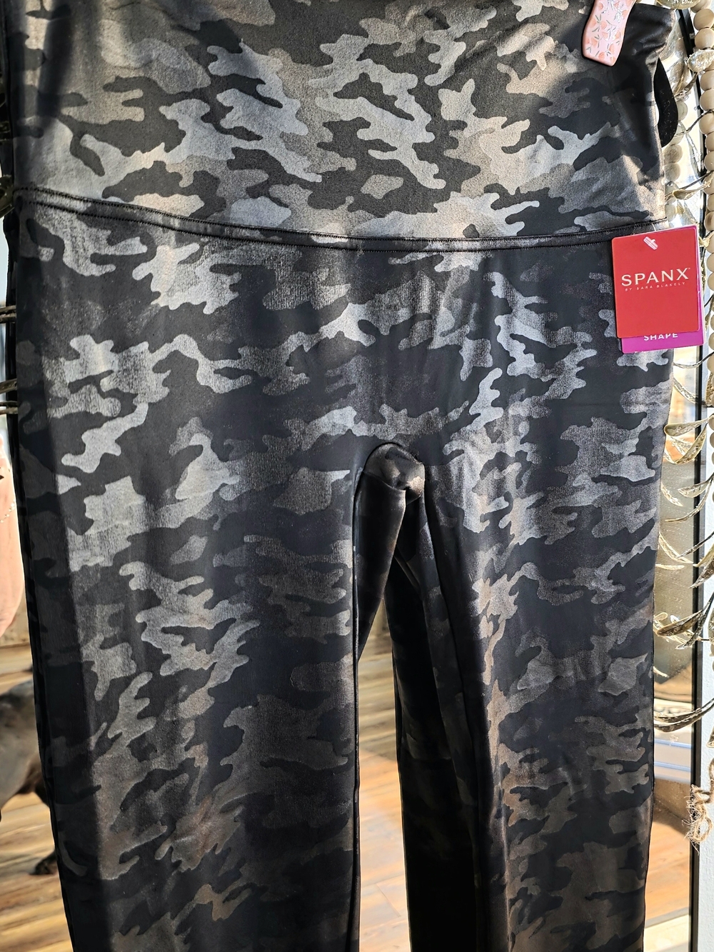 SPANX Black & Gray Camo High-Rise Leggings